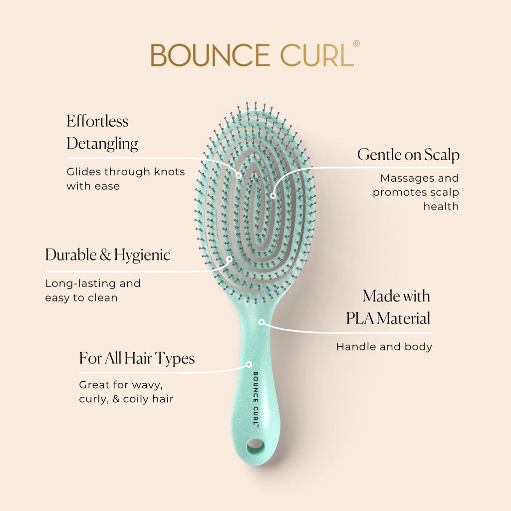 Bounce Curl Detangling Brush - features gentle detangling scalp massage eco-friendly PLA