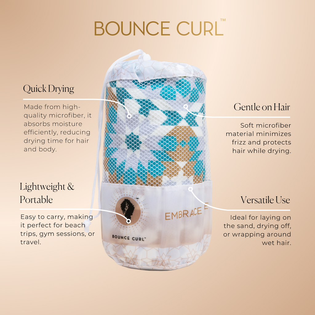 Bounce Curl Microfiber Towel - product feature graphic