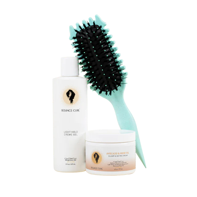 Bounce Curl High Definition Bundle - Clump & Define Cream, Light Hold Creme Gel & EdgeLift Brush