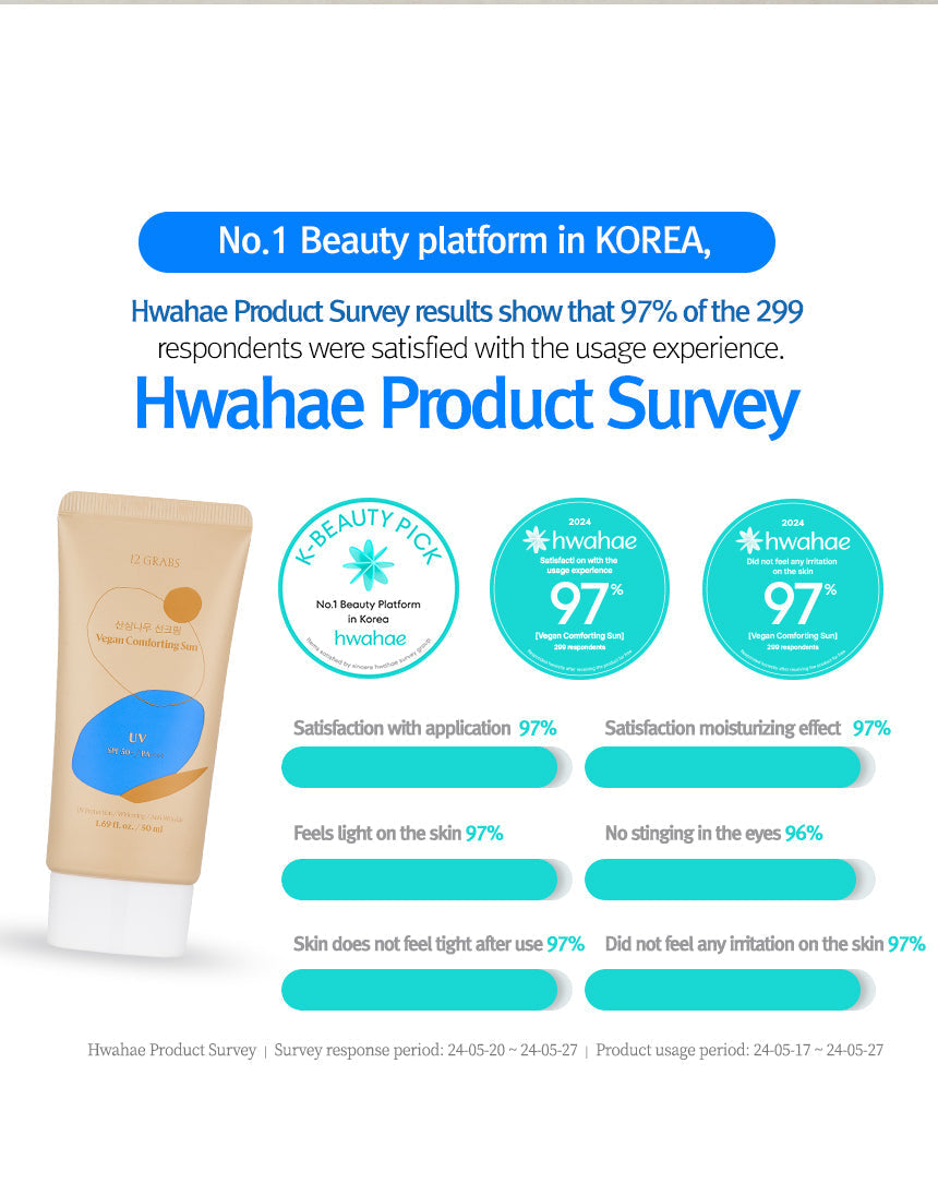 12GRABS Vegan Comforting Sun SPF 50+ PA++++ (50ml)